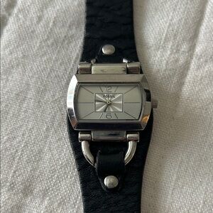 Fossil Silver and Black Men's Watch
